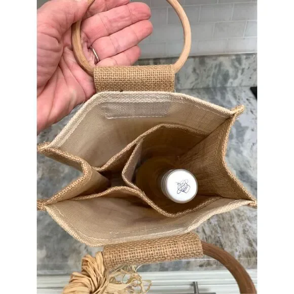 Wine Holder Burlap Sea  Shells #beach - Picture 5 of 6